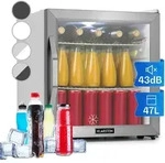 Beersafe L Crystal White K&uuml;hlschrank 47 Liter 2 B&ouml;den Panoramaglast&uuml;r Edelstahl