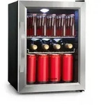 Klarstein - Beersafe M K&uuml;hlschrank 33 Liter 2 B&ouml;den Panoramaglast&uuml;r Edelstahl