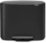 Brabantia Bo Pedal - Abfalleimer, Edelstahl, Schwarz, 36 Liter