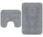 Badematten-set 2-tlg. Stoff Grau Vidaxl