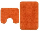 Vidaxl Bathroom Mat Set 2 Pieces Fabric Orange