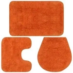 Badematten-set 3-tlg. Stoff Orange Vidaxl