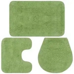 Vidaxl Bathroom Mat Set 3 Pieces Fabric Green