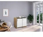 K&uuml;che Minik&uuml;che Singlek&uuml;che K&uuml;chenzeile Pantry Eiche Wei&szlig; Levin 100 Cm Respekta