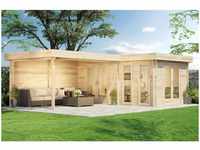 Carlsson Flachdach Gartenhaus Modell Quinta iso aus Holz Holzhaus mit...