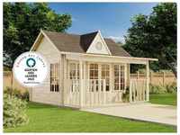 Gartenhaus clockhouse® Oxford 44 iso Gartenhaus aus Holz, Holzhaus mit 44 mm