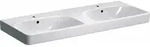 Ge Smyle Square Doppelwaschtisch 120x48cm, M. Hl., M.&uuml;l., Wei&szlig;