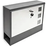 Relaxdays - Briefkasten Mit Zeitungfach, Hbt: 30 X 36 X 10 Cm, Metall, Mit 2