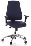 B&uuml;rostuhl / Drehstuhl Pro-tec 200 Stoff Dunkelblau Alu Poliert Hjh Office