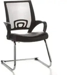 Konferenzstuhl / Freischwinger / Stuhl Visto Net V Netzstoff Schwarz Chrom Hjh Office
