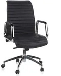B&uuml;rostuhl / Chefsessel Aspera 10 Nappaleder Schwarz Hjh Office