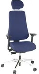 B&uuml;rostuhl / Chefsessel Pro-tec 400 Stoff Dunkelblau Alu Poliert Hjh Office