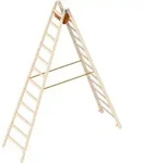 Layher 1038 Holzstehleiter 2x12 Sprossen