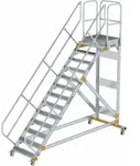 G&uuml;nzburger Steigtechnik - Plattformtreppe 45&deg; Fahrbar Stufenbreite 0,8 M 13 Stufen