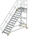 G&uuml;nzburger Steigtechnik - Plattformtreppe 45&deg; Fahrbar Stufenbreite 1 M 13 Stufen