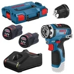 Bosch Akku-bohrschrauber Gsr 12v-35 Fc 2x 3,0 Ah Mit Lader & Aufsatz In L-boxx