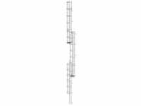 Mehrzügige Steigleiter mit Rückenschutz (Maschinen) Edelstahl 18,84m -...