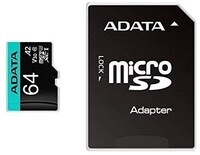 Adata V30s/micro Sdxc/64gb/uhs-i U3 / Class 10/+ Adapt&eacute;r