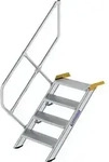 G&uuml;nzburger Steigtechnik Treppe 45&deg; Stufenbreite 600 Mm 4 Stufen Aluminium Geriffelt