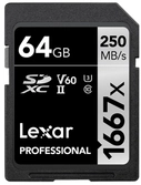 Lexar Sdxc Card 64gb Professional 1667x Uhs-ii V60 U3