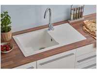 Respekta - Einbauspüle Küchenspüle Spüle Granit Mineralite 78 x 44 Weiß Denver