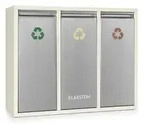 Klarstein - Ordnungsh&uuml;ter 3 M&uuml;lleimer M&uuml;lltrenner 45l (3 X 15 L) Cremebeige