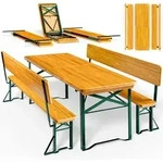 Casaria&reg; Bierzeltgarnitur Mit Lehne 170cm Klappbar Stabil 2x Bierbank 1x Breiter