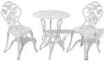 3-tlg. Bistro-set Aluminiumguss Wei&szlig; - Vidaxl
