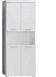 Trendteam - Amandamandobea Bad Hochschrank 1 Offenes Fach, 4 T&uuml;ren Wei&szlig;, Wei&szlig;