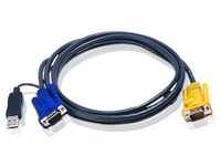 ATEN 2L-5202UP - KVM-Kabel VGA USB, schwarz, 1,8 m (2L-5202UP)