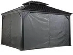 Vorhang-set Passend Zu Mykonos/messina 12x16, Dunkelgrau, Polyester - Sojag
