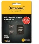 Micro Sdhx-card 3423482, 2x 32 Gb, Class 10 - Intenso