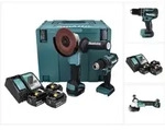 Makita - Dlx 2334 J Akku Kombo Kit 18 V Mit Dhp 485 50 Nm Brushless + Dga 504 125 Mm