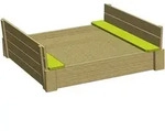 Wendi Toys - Holz Sandkasten 'delux' Mit Sitzfl&auml;chen Inkl. Holzabdeckung,