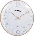Technoline - Techno Line Wt 8235 Gold Optik Funk Wanduhr 350 Mm X 25 Mm Ros&eacute;gold
