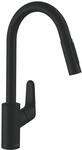 Focus M41 - Sp&uuml;ltischarmatur Mit Ausziehbarer Geschirrbrause, Schwarz Matt 31815670