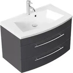 Badm&ouml;bel Bella 80 Mit Runder Front Softclose Anthrazit