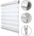 Doppelrollo Soldecor Dk9, 120x220cm, Wei&szlig; &ndash; Klemmfix Ohne Bohren