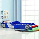 Vidaxl - Kinderbett Mit Led Im Rennwagen-design 90 X 200 Cm Blau