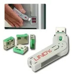 Lindy 40451 - Usb Port Schloss (4 St&uuml;ck) Mit Schl&uuml;ssel: Code Gr&uuml;n