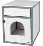 Kerbl - Katzenschrank Ida Katzenm&ouml;bel Wei&szlig; Grau Katzenversteck 81569