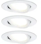 Paulmann - Led Einbauleuchte Nova Coin 3er Set Wei&szlig; 8,4 Cm Dimmbar Warmwei&szlig;