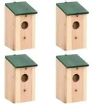 Vogelh&auml;user 4 Stk. Holz 12x12x22 Cm Vidaxl