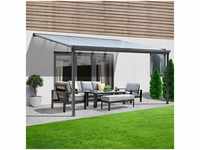 Home Deluxe - Terrassenüberdachung Solis - Grau - b/t/h: 312 x 303 x 226/278 cm -
