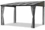 Terrassen&uuml;berdachung Mit Polycarbonat-dachplatten 'melanie', Grau, 400 X 300 X 214