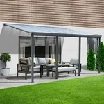 Terrassen&uuml;berdachung Solis Farbe: Grau, Gr&ouml;&szlig;e: 618 X 303 X 226 / 278 Cm