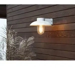 Au&szlig;enwandleuchte Mani Aus Aluminium Wei&szlig; & Klarglas, H&ouml;he 21cm