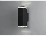 Konstsmide - Alu Au&szlig;enwandleuchte Pollux Up And Down Schwarz Effektstreifen Ip44,