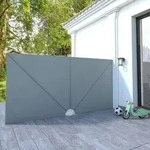 Faltbarer Terrassen-seitenf&auml;cher Grau 400&times;200 Cm Vidaxl