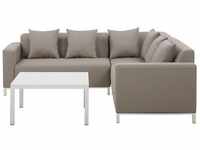 Lounge Set Beige Polyester Quick Dry-Schaum 5-Sitzer Linksseitig Modern